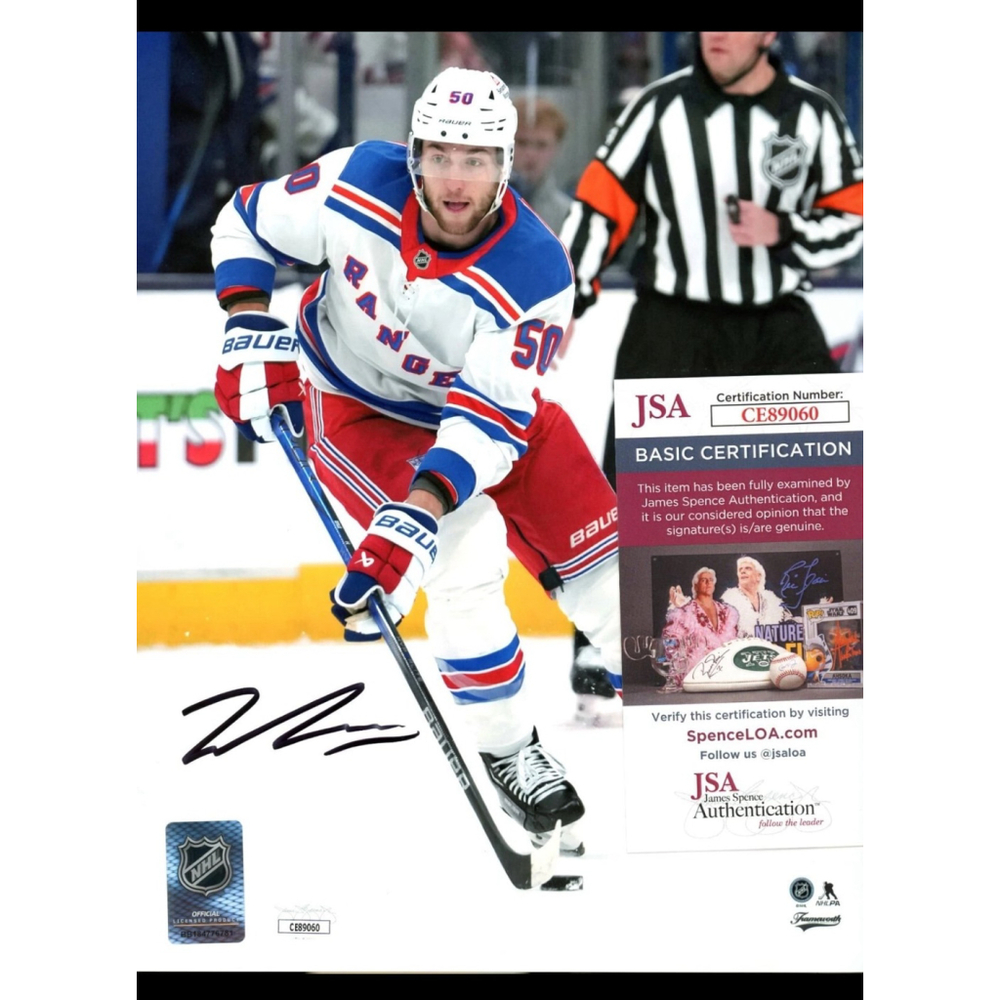 Will Cuylle Signed New York Rangers 8x10 Hockey Photo AUTO W/ JSA COA